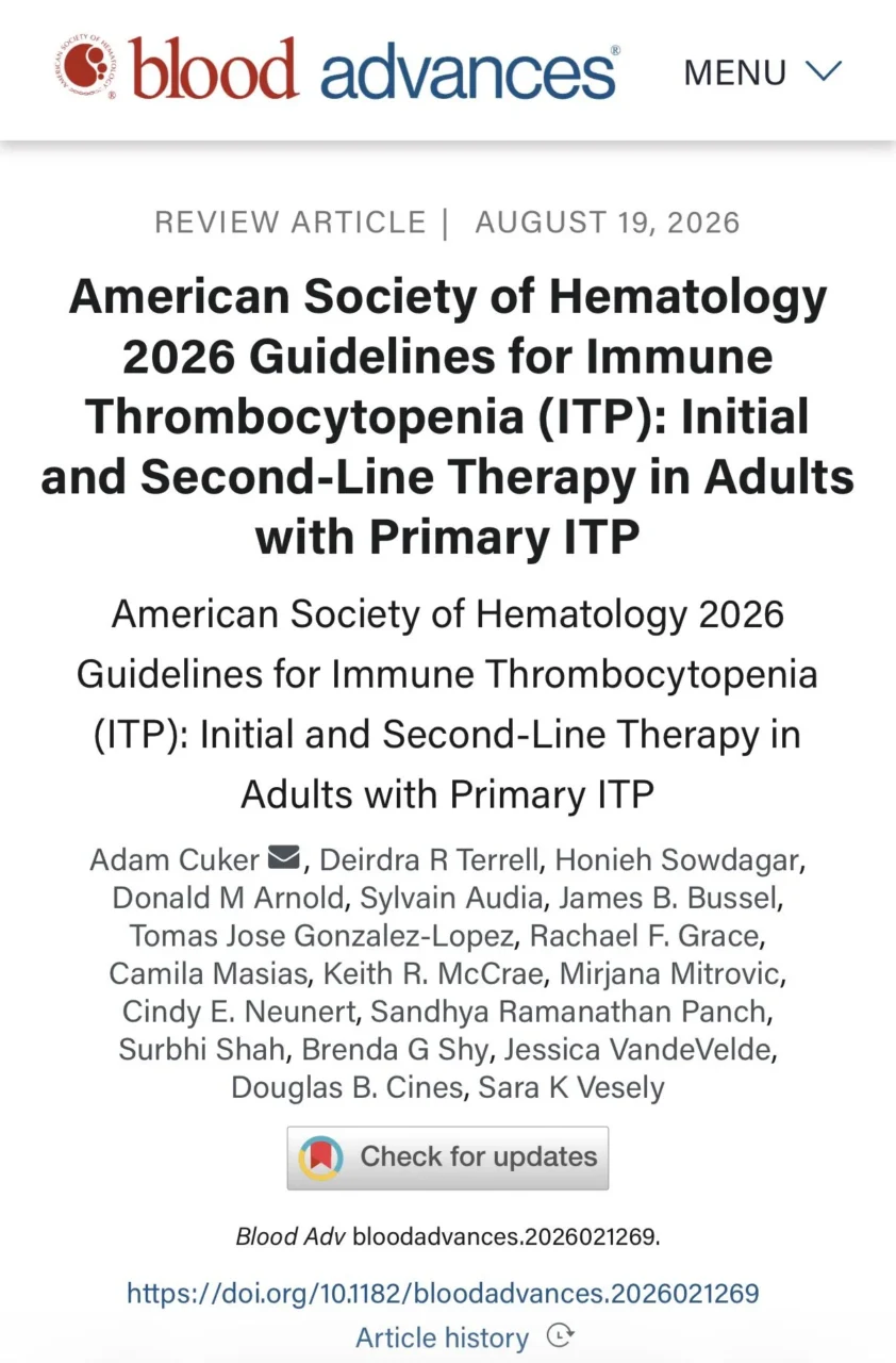 Ronak H. Mistry: Updated ASH ITP Guidelines Bring New Guidance for Managing ITP 1 Ronak H. Mistry