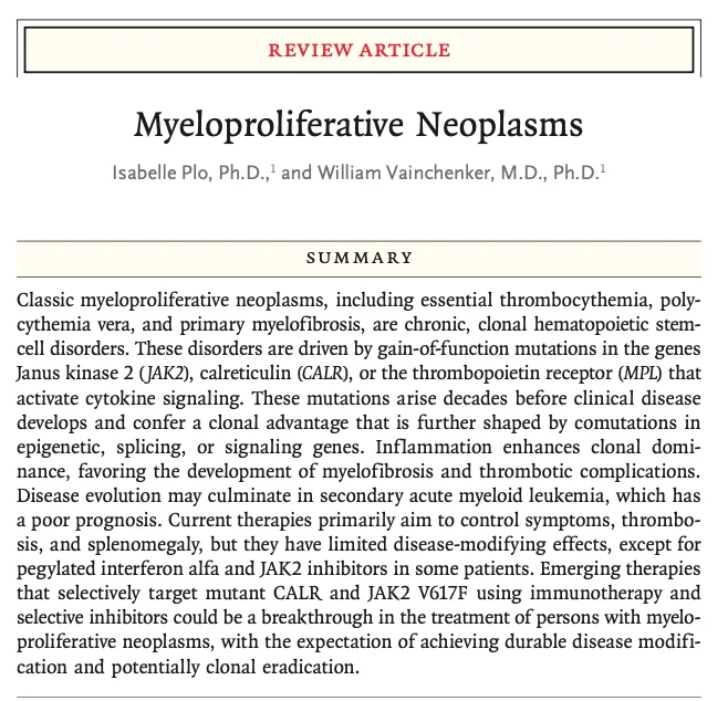 Luis Oliverio Ambriz Garcia: Key Insights Into Myeloproliferative Neoplasms From the 2026 NEJM Review 1 Luis Oliverio Ambriz Garcia