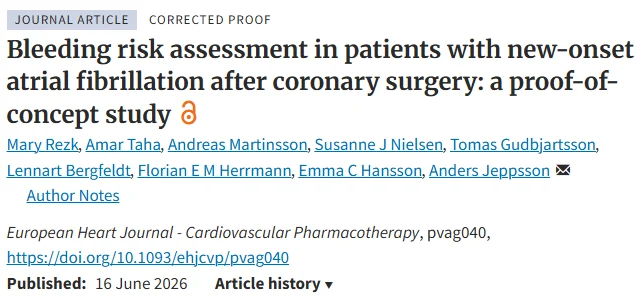 Bianca Rocca: PRECISE-DAPT Score Identifies Bleeding Risk After CABG in Patients With POAF 1 Bianca Rocca