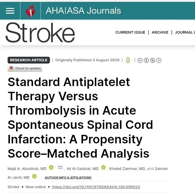 Majd A.AbuAlrob: Is TPA Beneficial for Spinal Infarction?