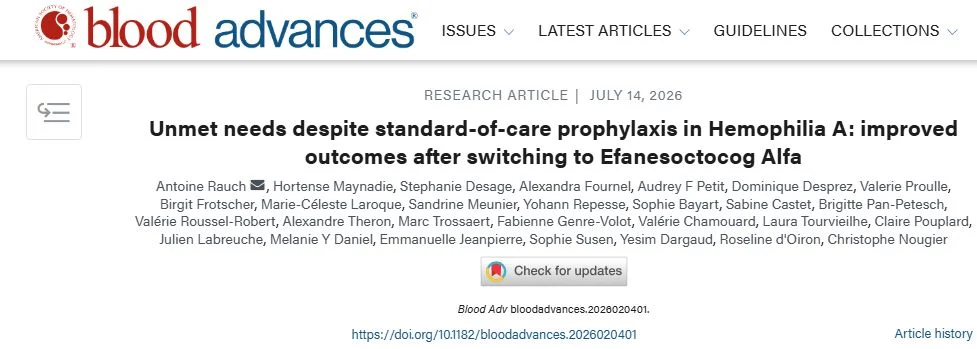 New Real-World Data on Efanesoctocog Alfa From France - CRH French Reference Center for Hemophilia Lyon