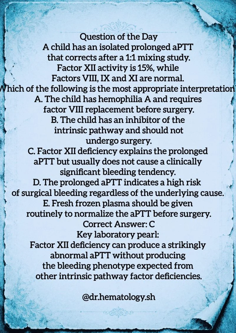 Chaza Alaji: Is Prolonged aPTT Before Surgery a Bleeding Risk? 1 Chaza Alaji: Is Prolonged aPTT Before Surgery a Bleeding Risk?