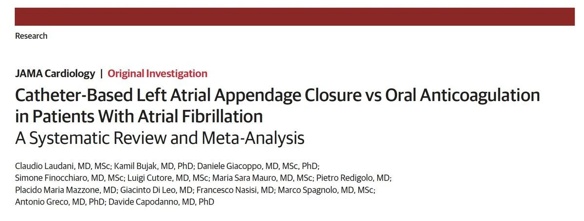 Davide Capodanno: The Trade-Offs of Left Atrial Appendage Closure 1 Davide Capodanno: The Trade-Offs of Left Atrial Appendage Closure