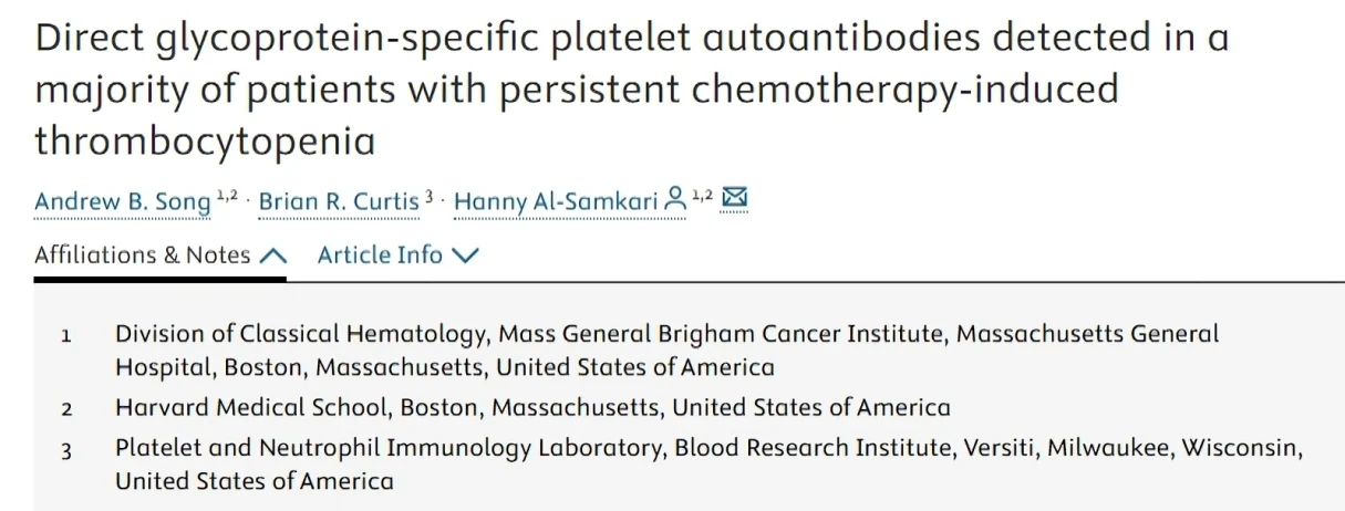 Glycoprotein-Specific Platelet Autoantibodies in Persistent Chemotherapy - Journal of Thrombosis and Haemostasis
