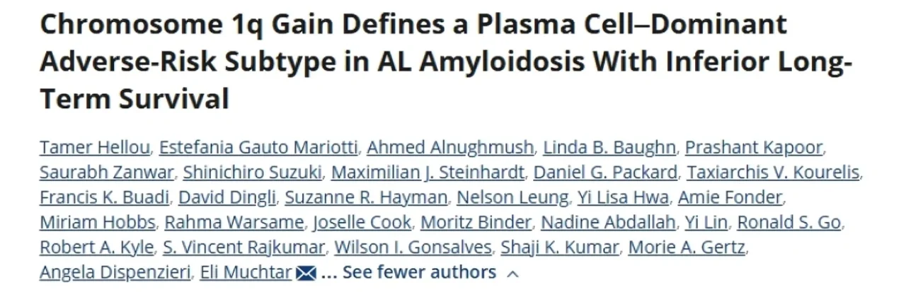Tamer Hellou: Chromosome 1q Gain Signals High Long-Term Risk in AL Amyloidosis
