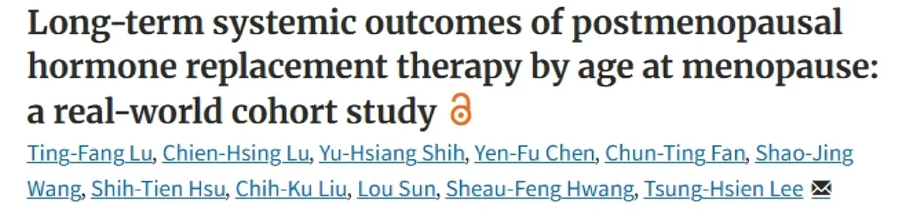 Vikram Sinai Talaulikar: Age-Dependent Long-Term Outcomes of Postmenopausal Hormone Replacement Therapy