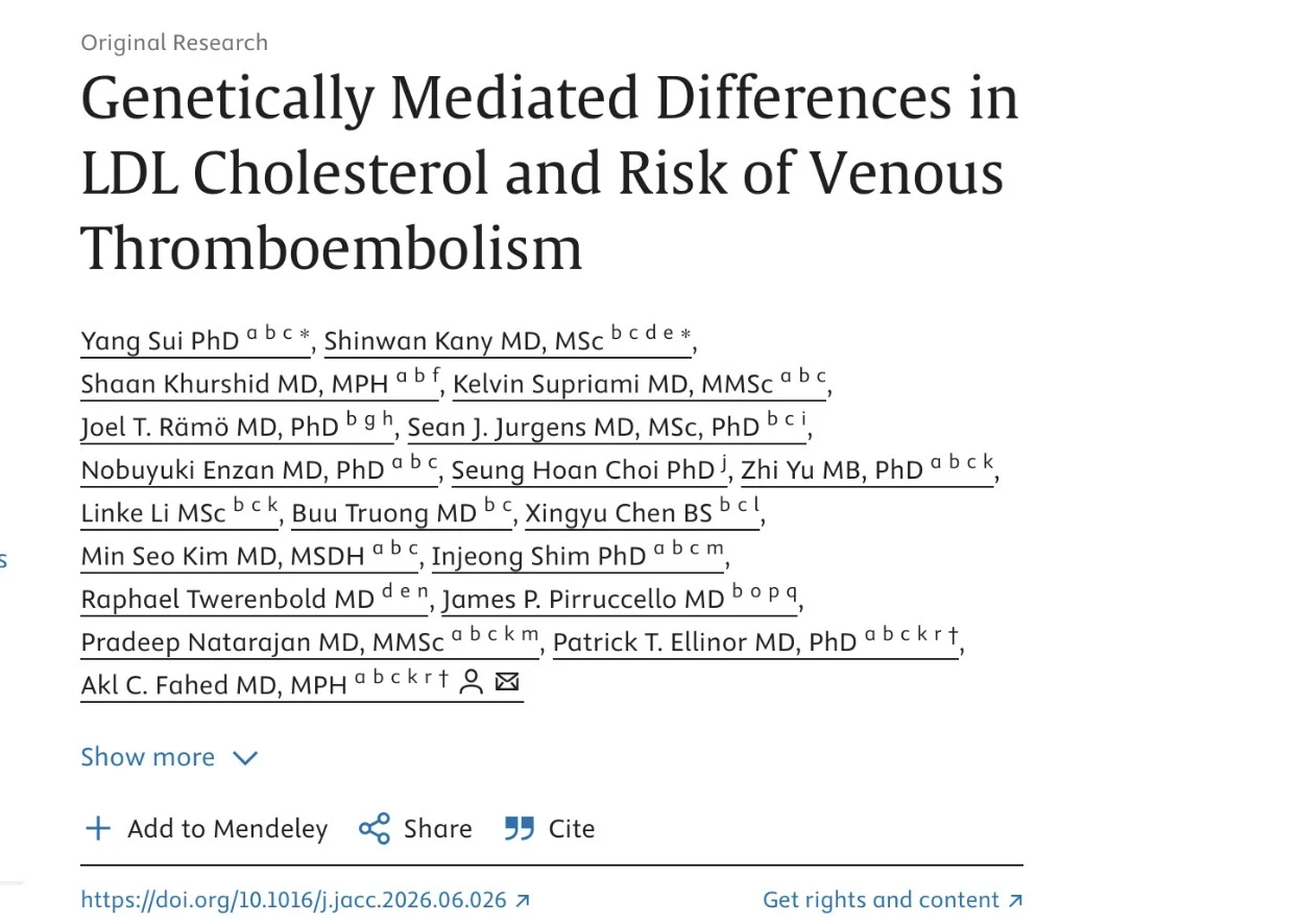 Akl Fahed: Do Lifelong Differences in LDL Cholesterol Influence the Risk of Venous Thromboembolism? 1 Akl Fahed: Do Lifelong Differences in LDL Cholesterol Influence the Risk of Venous Thromboembolism?