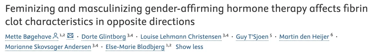 Gender-Affirming Hormone Therapy and Thrombosis - RPTH Journal