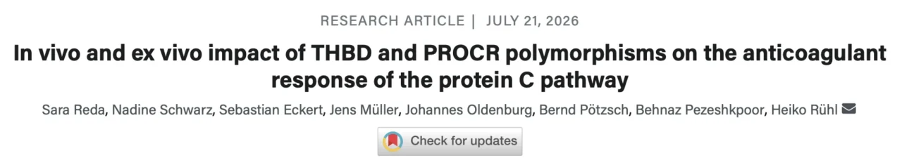 Nadine Schwarz: How Genetic Variation Shapes Protein C Pathway Function 1 Nadine Schwarz: How Genetic Variation Shapes Protein C Pathway Function