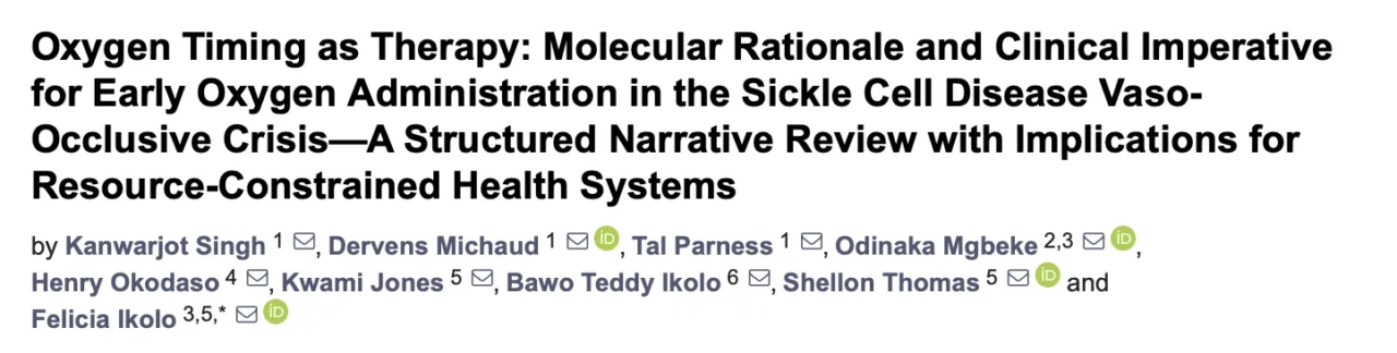 Felicia Ikolo: Could Earlier Oxygen Therapy Change the Course of Sickle Cell Crisis?