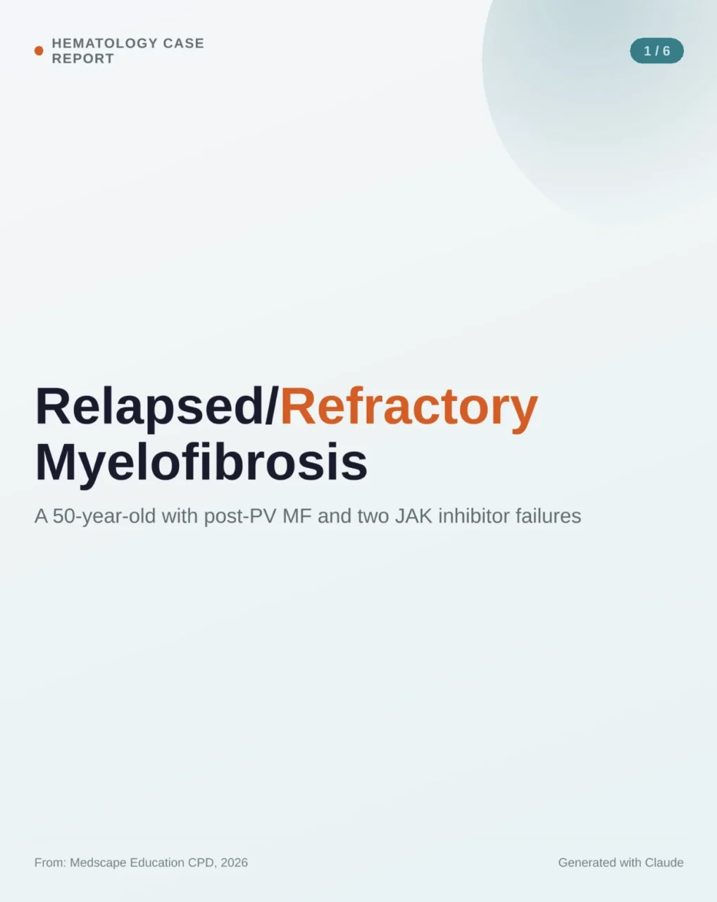 Emeka Patrick Chukwuka: Treatment Sequencing After JAK Inhibitor Failure in Relapsed and Refractory Myelofibrosis