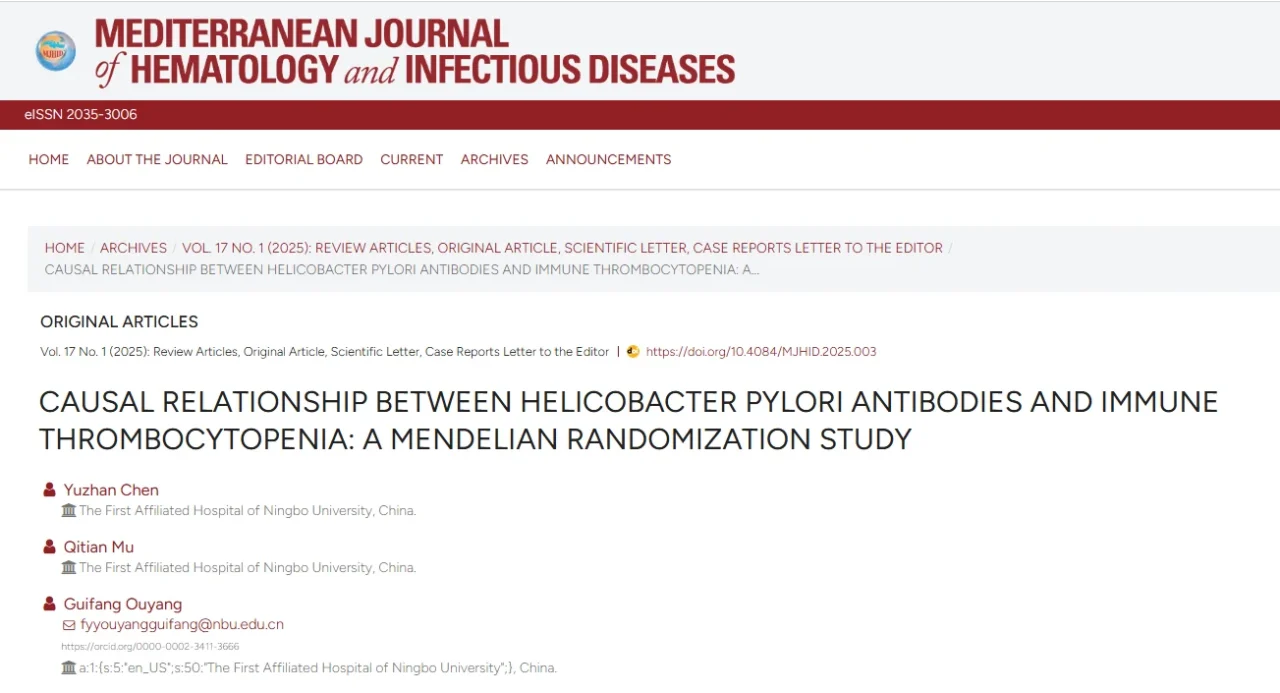 Giuseppe Leone: Potential Causal Relationship between H. pylori and ITP 1 Giuseppe Leone