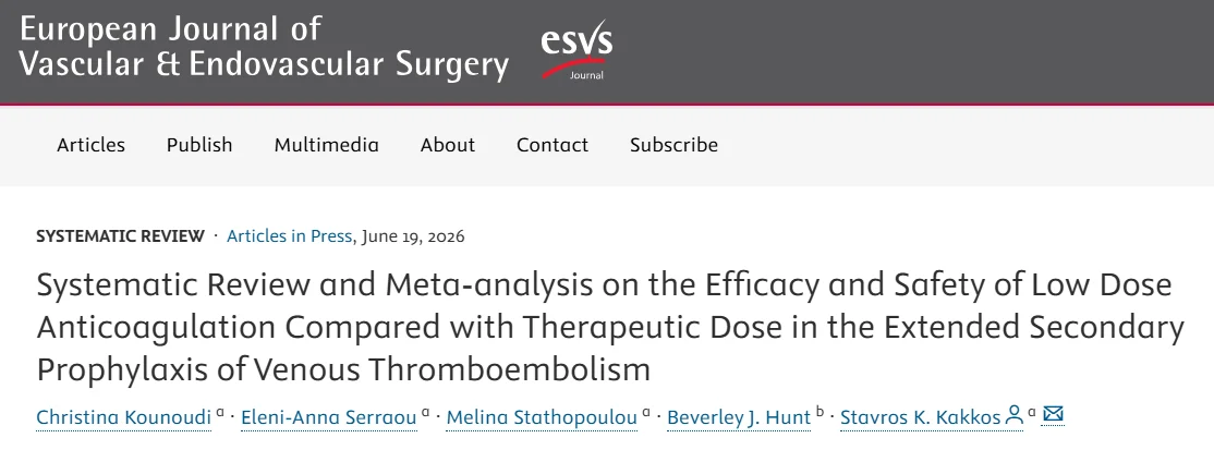 Christina Kounoudi: Low-Dose vs. Therapeutic Anticoagulation in Extended VTE Prophylaxis 1 Christina Kounoudi