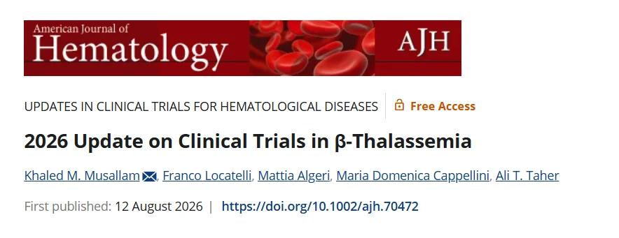 Khaled Musallam: The Evolving Landscape of β-Thalassemia: Clinical Trial Advances Since 2021 1 Khaled Musallam