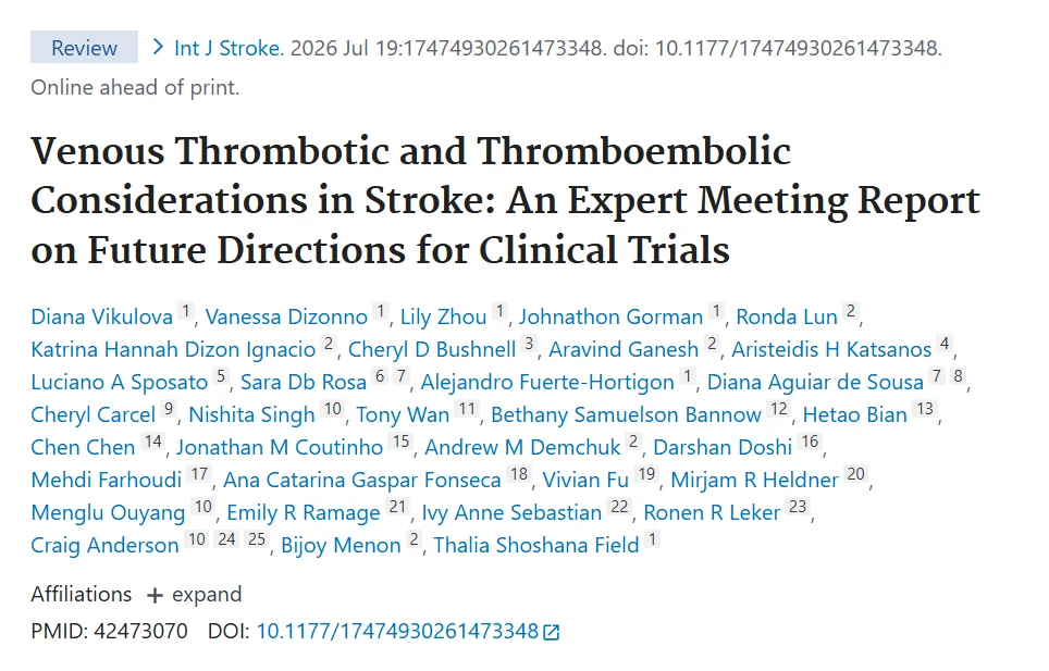 Bridging Neurology and Thrombosis: Key Priorities from a New Expert Consensus Report - International Journal of Stroke 1 International Journal of Stroke