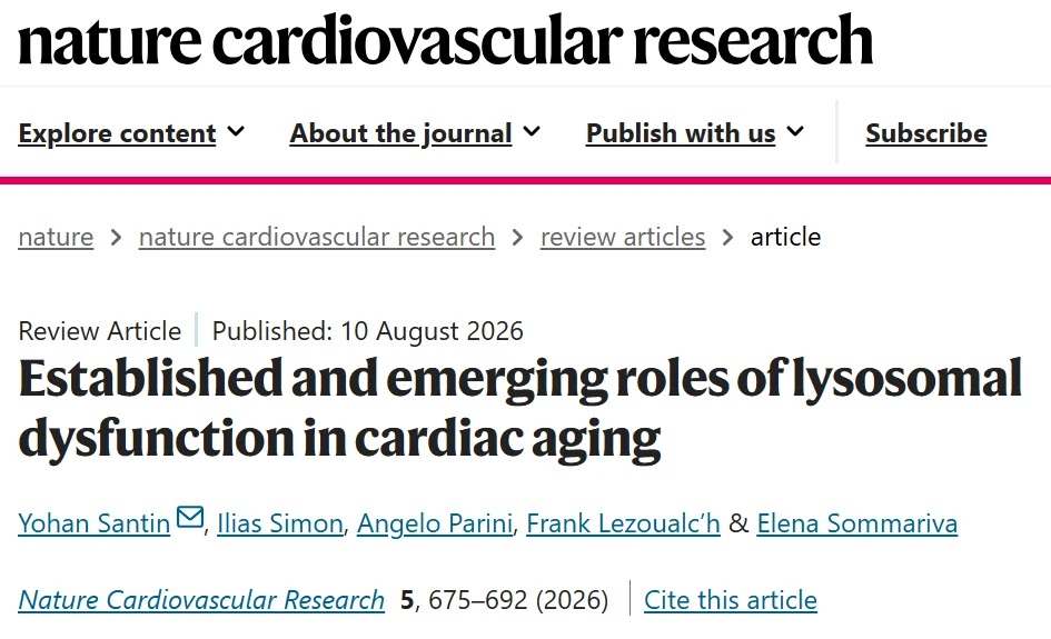 Yohan Santin: How Lysosomal Dysfunction Drives Cardiac Aging 1 Yohan Santin: How Lysosomal Dysfunction Drives Cardiac Aging