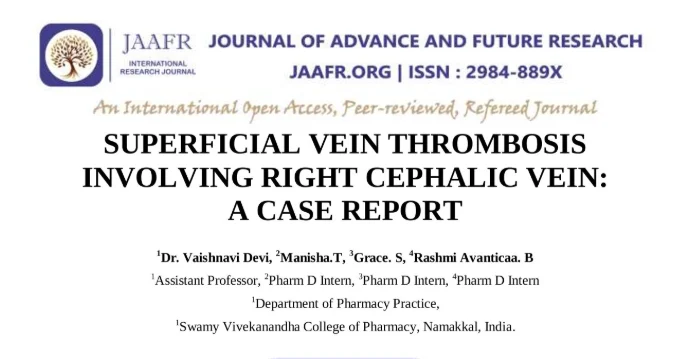 Grace S.: Diagnosis and Management of Superficial Cephalic Vein Thrombosis