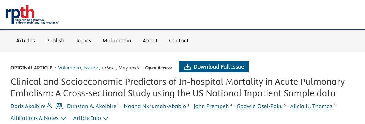 How Social Determinants and Clinical Drivers Impact Hospital Outcomes - RPTH Journal 1 RPTH Journal