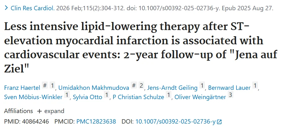 Oliver Weingärtner: The Care Transition Gap - Why LDL-C Control Is Lost After STEMI
