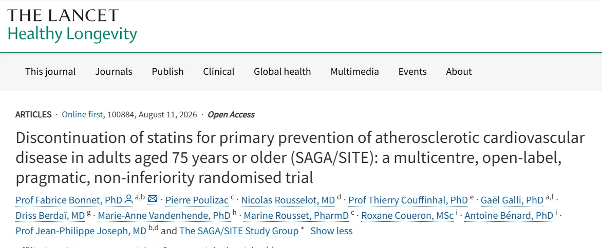 Christopher Cannon: Discontinuation vs. Continuation of Statin Therapy in Adults Aged Under 75 1 Christopher Cannon
