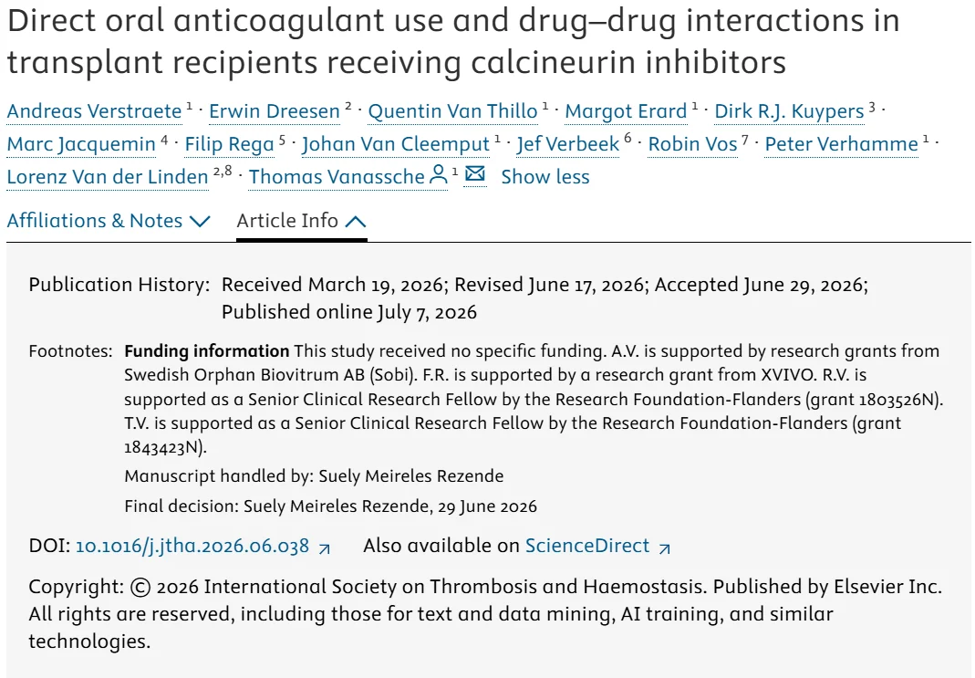 DOACs and Drug Interactions in Transplant Patients - JTH 1 DOACs and Drug Interactions in Transplant Patients - JTH