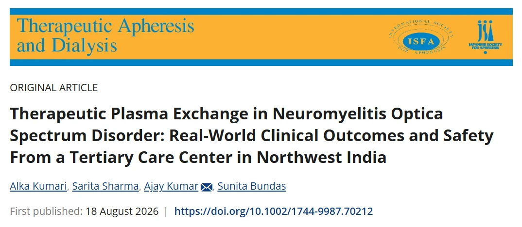 Ajay Kumar: Real-World Outcomes of Plasma Exchange in NMOSD 1 Ajay Kumar: Real-World Outcomes of Plasma Exchange in NMOSD