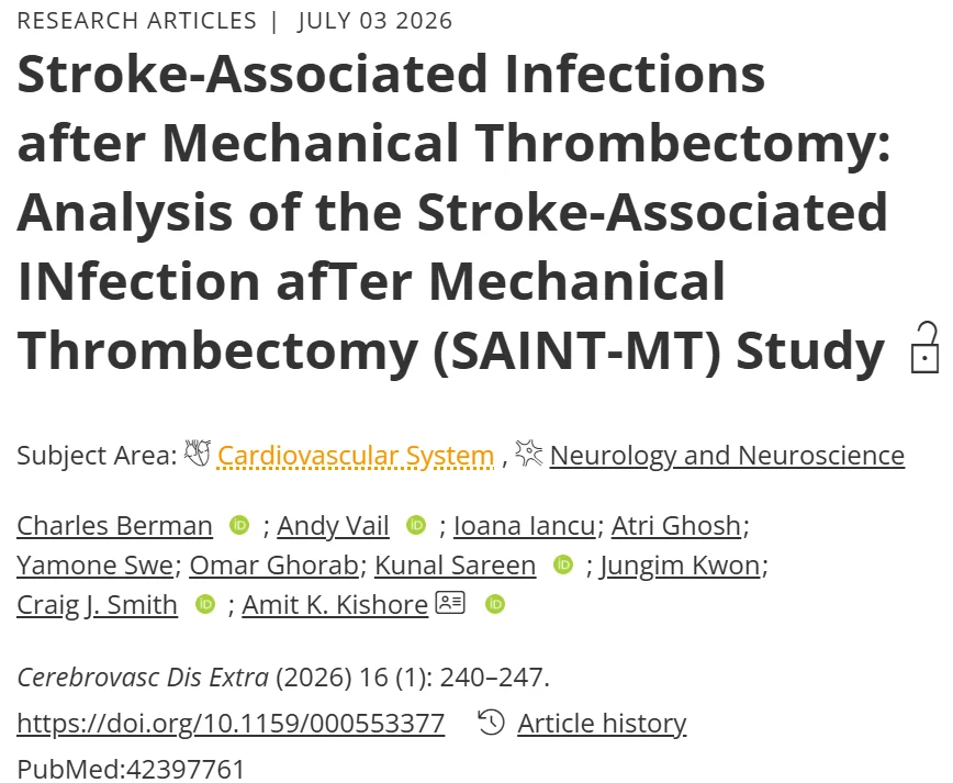 Charlie Berman: Infections Following Mechanical Thrombectomy for Acute Stroke