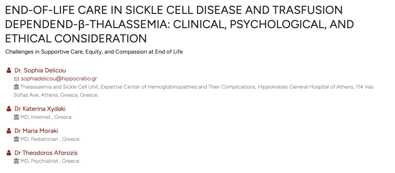 Giuseppe Leone: Sickle Cell Disease and Transfusion-Dependent β-Thalassemia in Adults