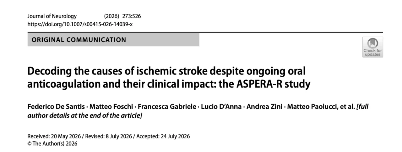 Matteo Foschi: New Insights Into Breakthrough Ischemic Stroke 1 Matteo Foschi: New Insights Into Breakthrough Ischemic Stroke