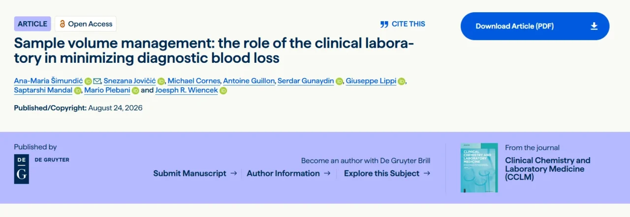 Giuseppe Lippi: Minimizing Diagnostic Blood Loss in Clinical Care 1 Giuseppe Lippi