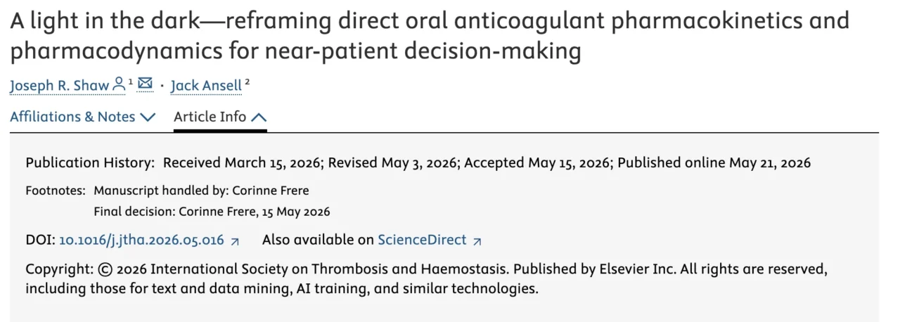 Pall T. Onundarson: The Role of Measuring Treatment Effect in Optimizing DOAC and Warfarin Therapy 1 Pall T. Onundarson: The Role of Measuring Treatment Effect in Optimizing DOAC and Warfarin Therapy