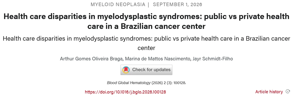 Jayr Schmidt Filho: Real-World Brazilian Data Reveal Inequalities in MDS Care 1 Jayr Schmidt Filho: Real-World Brazilian Data Reveal Inequalities in MDS Care