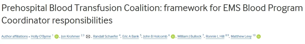 Holly O’Byrne: A Framework for Developing and Managing Prehospital Blood Programs