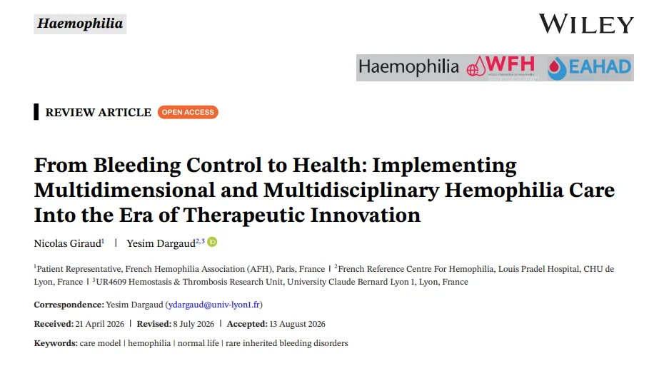 Moving Beyond Annualized Bleed Rates to Whole-Person Quality of Life - CRH French Reference Center for Hemophilia Lyon 1 CRH French Reference Center for Hemophilia Lyon