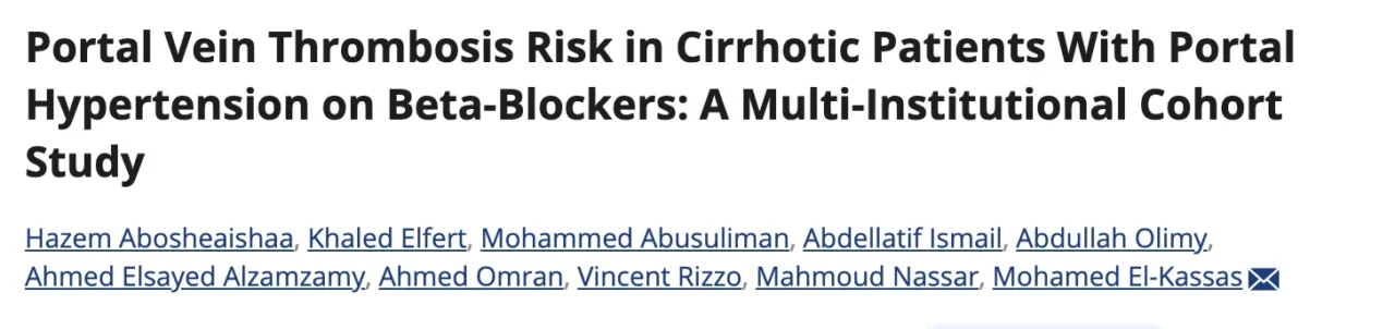 Vincent Rizzo: Beta Blocker Choice May Impact Portal Vein Thrombosis and Survival in Cirrhosis 1 Vincent Rizzo: Beta Blocker Choice May Impact Portal Vein Thrombosis and Survival in Cirrhosis