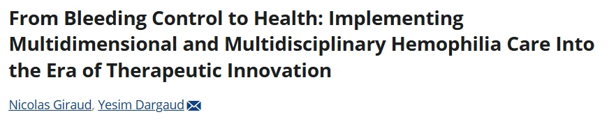 The Next Challenge in Hemophilia Care - EHC