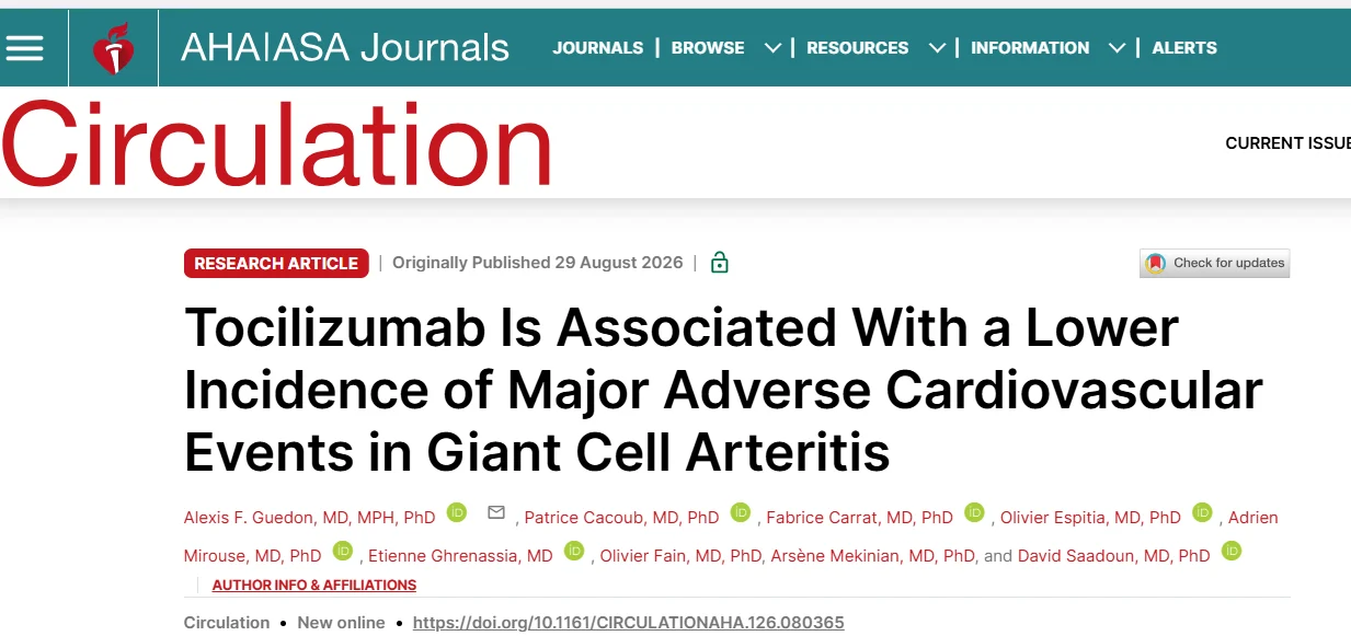 Alexis Guédon: Is IL-6 Pathway Inhibition Reduce Cardiovascular Risk in Giant Cell Arteritis? 1 Alexis Guédon: Is IL-6 Pathway Inhibition Reduce Cardiovascular Risk in Giant Cell Arteritis?