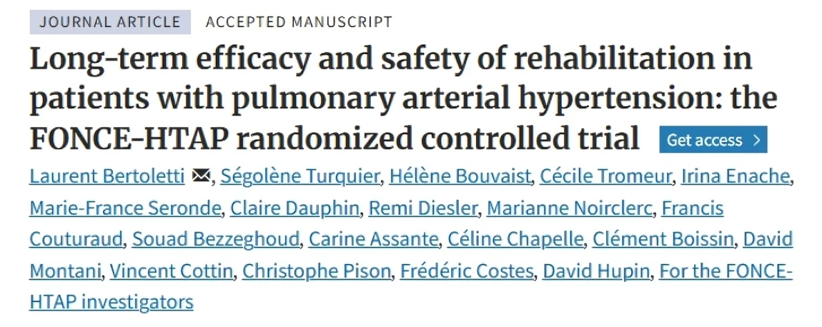 Laurent Bertoletti: Long Term Benefits and Safety of Rehabilitation in Pulmonary Arterial Hypertension 1 Laurent Bertoletti: Long Term Benefits and Safety of Rehabilitation in Pulmonary Arterial Hypertension