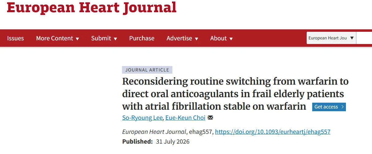 Pall T. Onundarson: Real-World Evidence Challenges Routine DOAC Switching in Frail Older Adults with AF
