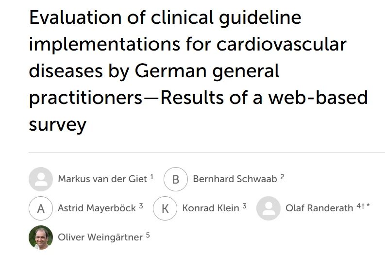 Oliver Weingärtner: How Do General Practitioners Use Cardiovascular Guidelines?