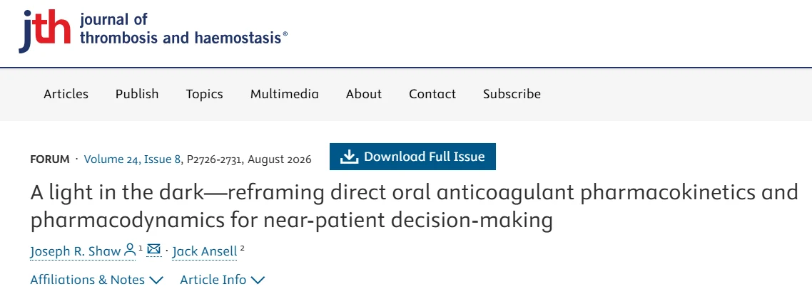 Filipe Gonçalves: Are DOACs Truly Pharmacokinetically Predictable or Simply Pharmacodynamically Forgiving?