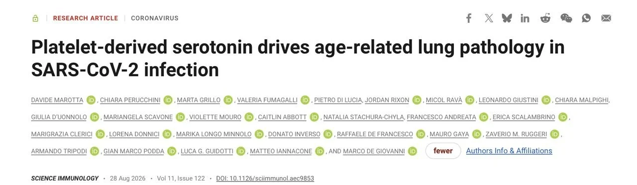 Marco De Giovanni: The Platelet – Serotonin Link Behind Severe COVID-19