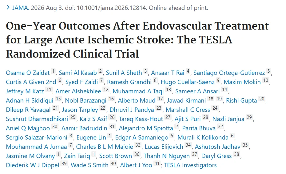 Zain Tariq: TESLA One-Year Outcomes Published in JAMA 1 Zain Tariq: TESLA One-Year Outcomes Published in JAMA