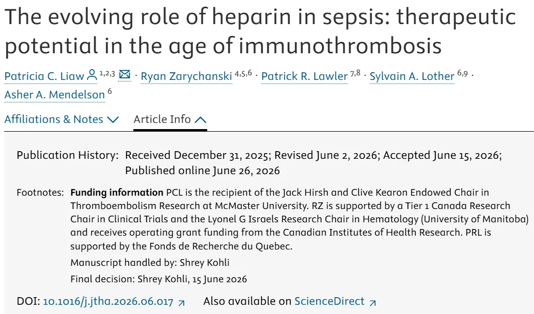 Heparin Beyond Anticoagulation in Sepsis - JTH