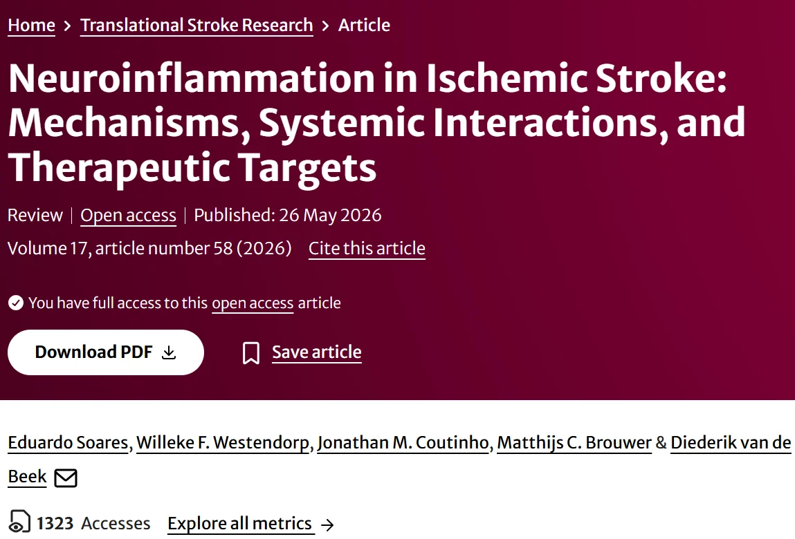 Eduardo Soares: Neuroinflammation After Ischemic Stroke 1 Eduardo Soares: Neuroinflammation After Ischemic Stroke