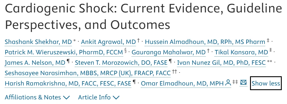 Alejandro González Veliz: The Future of Cardiogenic Shock Lies in Precision Medicine