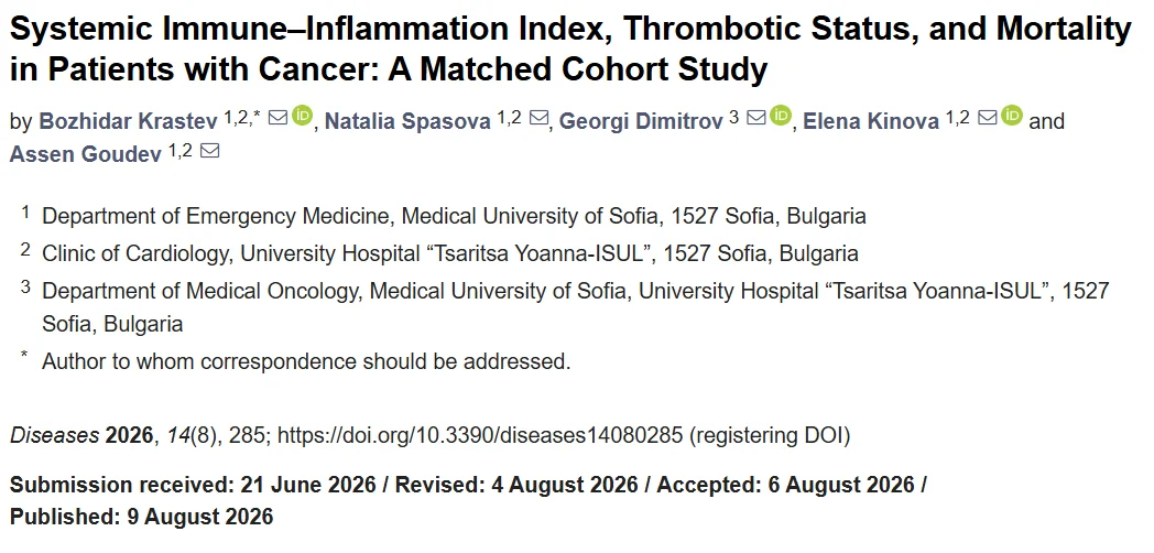 George Dimitrov: SII and Cancer - What Can This Marker Really Tell Us 1 George Dimitrov: SII and Cancer - What Can This Marker Really Tell Us