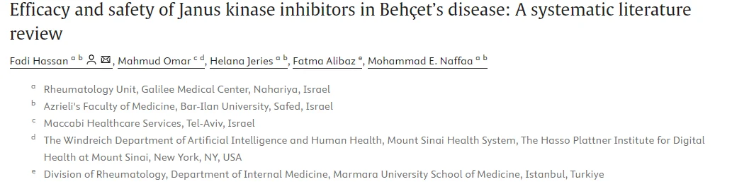 W. Alberto Sifuentes Giraldo: Targeting the JAK-STAT Pathway in Behçet’s Disease 1 W. Alberto Sifuentes Giraldo: Targeting the JAK-STAT Pathway in Behçet’s Disease