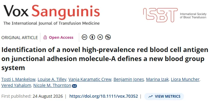 Usman Waheed: Introducing the Discovery of the 49th ISBT Blood Group System 1 Usman Waheed