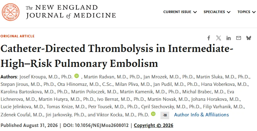 Sebastian Mafeld: Has 2026 Changed How We Treat Pulmonary Embolism?